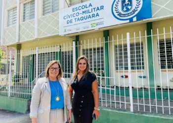 Prefeita Sirlei e secretária de Educação Carla Silveira em visita recente à Ecim Foto: Cristiano Vargas