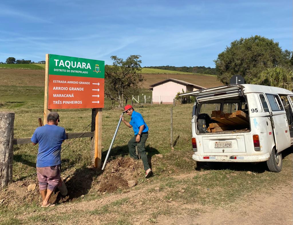 Instalações estão sendo realizadas nos 6 distritos que compõem o interior de Taquara.
Foto: Igor dos Santos/Prefeitura de Taquara