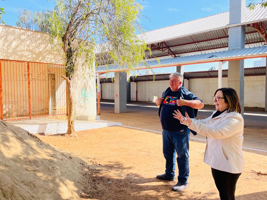Prefeita Sirlei visitou a obra na tarde desta terça-feira Foto: Cris Vargas/Prefeitura de Taquara