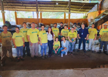 Equipe da UCS visitou a Usina de Reciclagem em Taquara.
Foto: Divulgação.